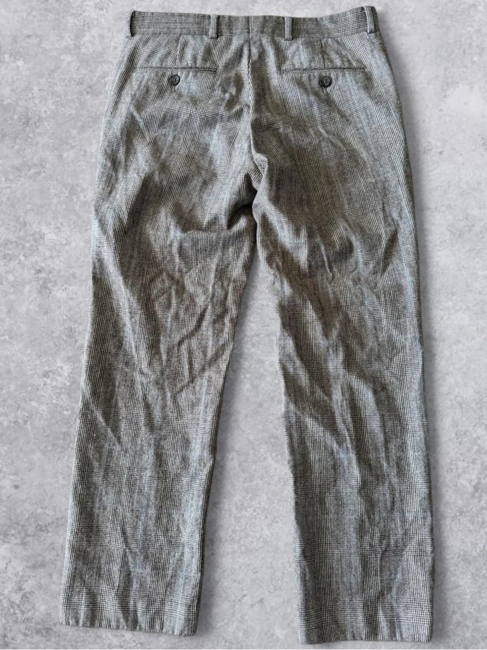 Men’s Brown/Grey Plaid Wool Dress Pants